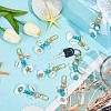 8Pcs 4 Styles Synthetic Turquoise Chip Bead and Shell Pendant Decorations HJEW-GO00212-4