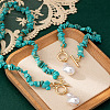 Alloy & Synthetic Turquoise Chips Beaded Necklaces & Beaded Bracelets Sets FS-WG6FE76-01-4