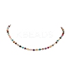 4MM Dyed Faceted Round Natural Agate Beaded Necklaces NJEW-JN05692-2