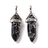 Synthetic Black Imperial Jasper Pendants G-K329-19P-2