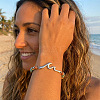 304 Stainless Steel Wave Link Bracelets NC8971-1-1