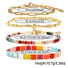 Colorful Glass Gemstone Brass Beaded Stretch Bracelet Sets TV5355-4