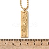 304 Stainless Steel Clear Cubic Zirconia Rectangle Constellation Pendant Necklaces for Women Men NJEW-S435-01G-K-5