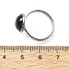 Half Round Natural Black Agate Finger Rings RJEW-M062-01P-30-3