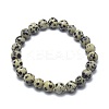 Natural Dalmatian Jasper Bead Stretch Bracelets BJEW-K212-B-014-2