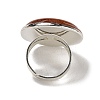 Natural Red Jasper Round Adjustable Rings RJEW-K371-09S-24-4