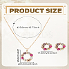 Wreath Alloy Rhinestone Pendant Necklace & Stud Earring Sets SJEW-LP0001-56A-2