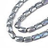 Electroplate Opaque Solid Color Glass Beads Strands EGLA-N002-25-A09-3