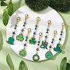 8Pcs 8 Styles Saint Patrick's Day Theme Alloy Enamel Pendant Decoration HJEW-JM02386-2
