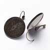 Antique Bronze Tone Brass Leverback Earring Findings Fit Domed Cabochons X-KK-A023-AB-2