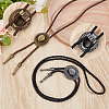 2Pcs 2 Colors Western Zinc Alloy Bolo Tie Cowboy Hat Lariat PU Leather Cord Necklaces NJEW-WR0001-03-3