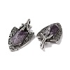 Natural Amethyst Faceted Big Pendants G-L524-03AS-07-3