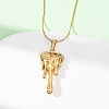 304 Stainless Steel Melted Heart Pendant Snake Chain Necklaces for Women NJEW-F354-09G-1