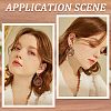 DIY Round/Flower Wood & Brass Stud Earring Jewelry Making Kits DIY-SC0026-57-5