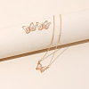 Butterfly Acrylic Rhinestone with Iron Pendant Necklaces & Stud Earrings Sets for Women WGFFCAF-06-3