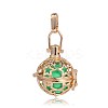 Golden Plated Brass Hollow Round Cage Pendants KK-J226-16G-1