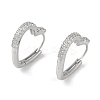 Clear Cubic Zirconia Heart Hoop Earrings EJEW-L292-010P-1
