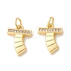 Rack Plating Eco-friendly Brass Micro Pave Clear Cubic Zirconia Charms KK-D072-01G-T-NR-1