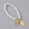 Glass Pearl DIY Keychains AJEW-WH0289-76-1
