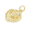 Brass Micro Pave Clear Cubic Zirconia Pendants KK-G522-07G-2