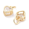 Brass Micro Pave Cubic Zirconia Pendants KK-P271-02G-B-2
