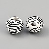 Zebra Skin Print Wood European Beads WOOD-WH0029-126B-2