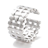 Non-Tarnish 304 Stainless Steel Net Open Cuff Rings RJEW-K273-02P-1
