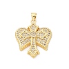 Brass Micro Pave Cubic Zirconia Pendants KK-S510-02G-1