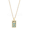 Brass with Cubic Zirconia Pendants Necklaces NJEW-LP0001-45F-G-1