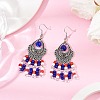 Alloy Glass Seed Beads Teardrop Chandelier Earrings EJEW-JE06509-02-1