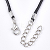 Waxed Cord Necklace Making with Iron Findings LS-X-NJEW-R229-2.0mm-02-4