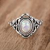 Alloy with Plastic Imitation Opal Finger Rings FS-WG4C942-05-1