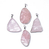 Natural Rose Quartz Pendants G-R461-17E-1