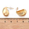 Teardrop Brass Micro Pave Clear Cubic Zirconia Stud Earrings EJEW-K286-07G-02-5