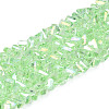 Electroplate Transparent Glass Beads Strands GLAA-N021-4mm-06-1