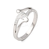 304 Stainless Steel Clear Cubic Zirconia Finger Rings for Women RJEW-Z115-01P-1