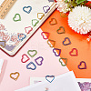 100Pcs 6 Colors Heart Shape Iron Paper Clips TOOL-WH20002-03B-4