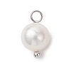 Natural Cultured Freshwater Pearl Round Charms PALLOY-JF04218-01-3