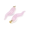 Handmade Lampwork with Brass Pendants KK-Q095-02-3