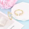 Brass Micro Pave Cubic Zirconia Cuff Rings for Women KK-T071-74G-1