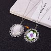 Oval Clear Glass Cabochon Cover DIY-PH0018-96AS-6