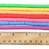7Strands 7 Colors Flat Round Handmade Polymer Clay Beads CLAY-FS0001-28-6