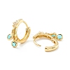 Star Cubic Zirconia Hoop Earrings with Flat Round Drop EJEW-P196-19G-06-2