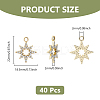 40Pcs UV Plating Alloy Rhinestone Pendants ALRI-DC0001-09-2