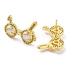 Brass Micro Pave Cubic Zirconia Stud Earrings EJEW-D090-01G-2