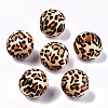 Printed Natural Wooden Beads X-WOOD-R270-05-1