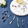 5Pcs 5 Style Natural Gemstone Pointed Dowsing Pendulums FIND-FH0007-82-3