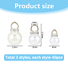 120Pcs 3 Styles ABS Plastic Imitation Pearl Pendants KY-HS0004-09-2