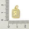 Rack Plating Brass Micro Pave Clear Cubic Zirconia Charms KK-G501-01R-G-3