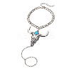 Alloy and Synthetic Turquoise Ring Bracelets for Women FS-WG192DC-02-5